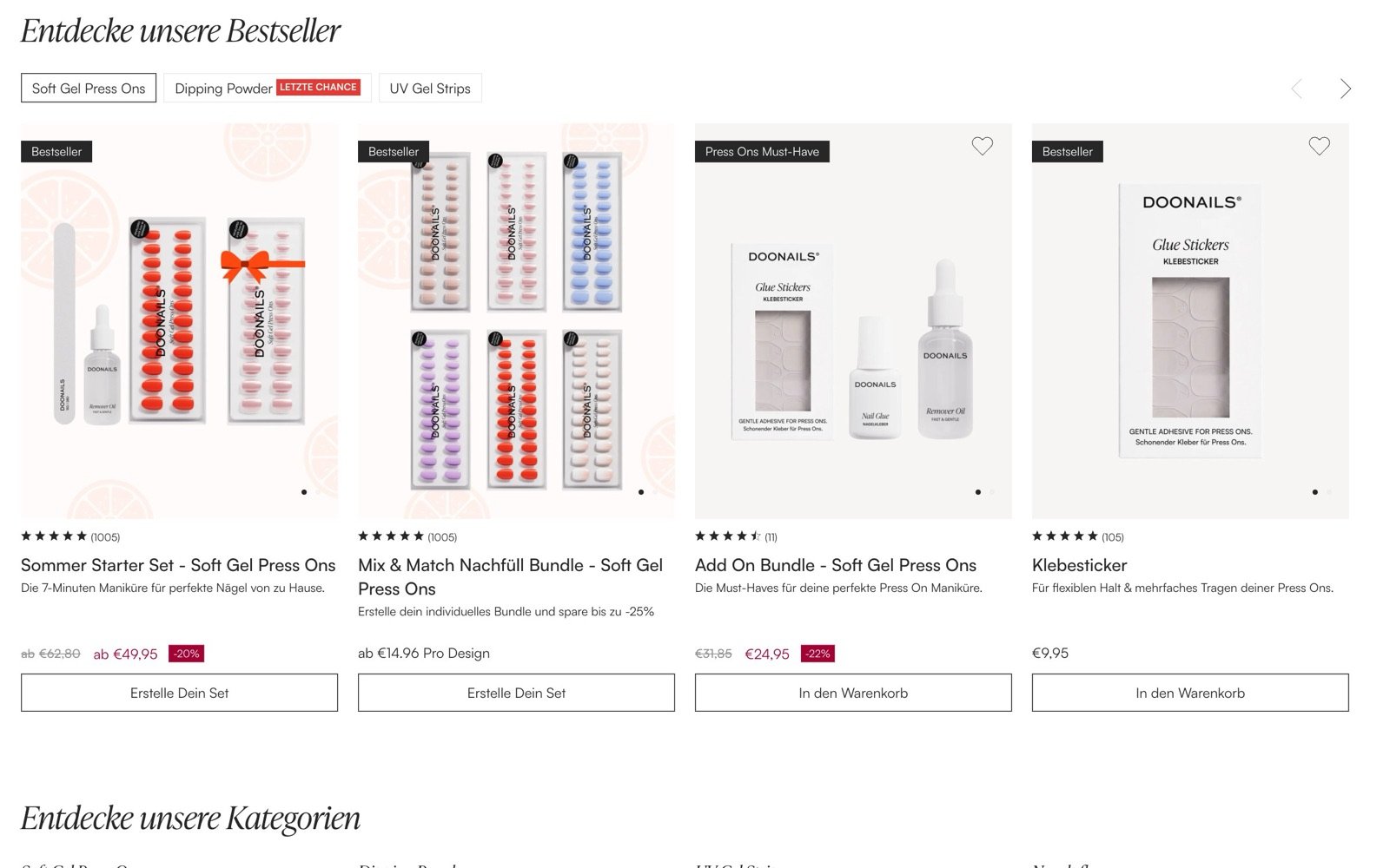 DOONAILS storefront — bestsellers